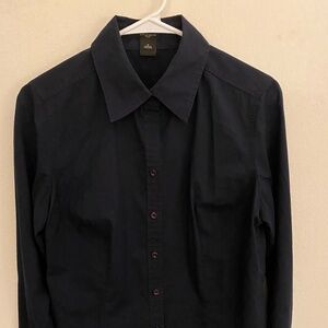 Navy Blue Ann Taylor Long Sleeve Blouse, size 10